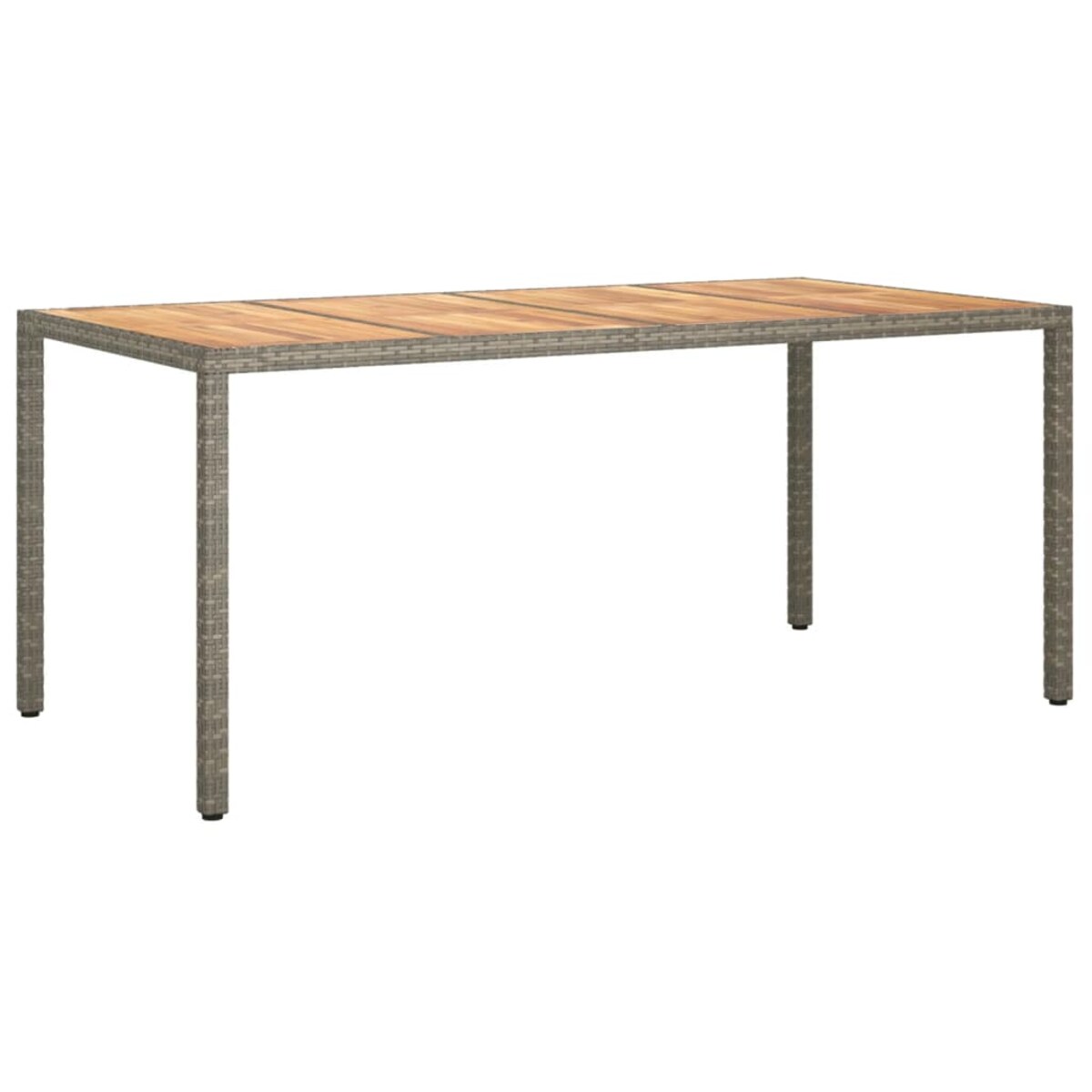 vidaXL Stół ogrodowy, 190x90x75 cm, rattan PE i drewno akacjowe, szary