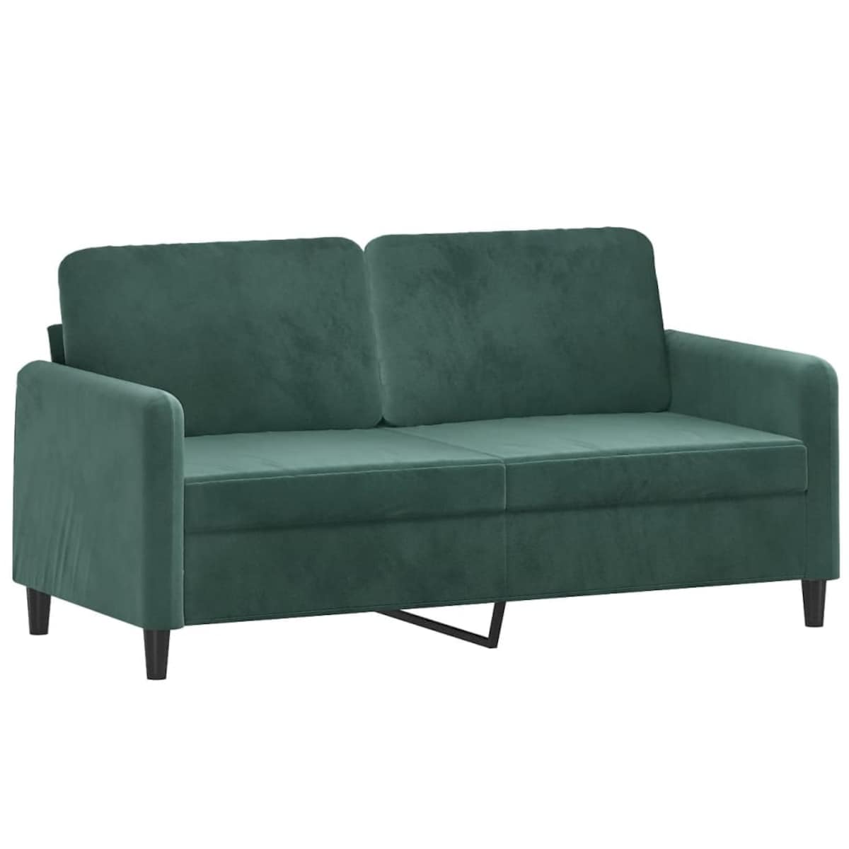 vidaXL Sofa 2-osobowa, ciemnozielona, 140 cm, tapicerowana aksamitem