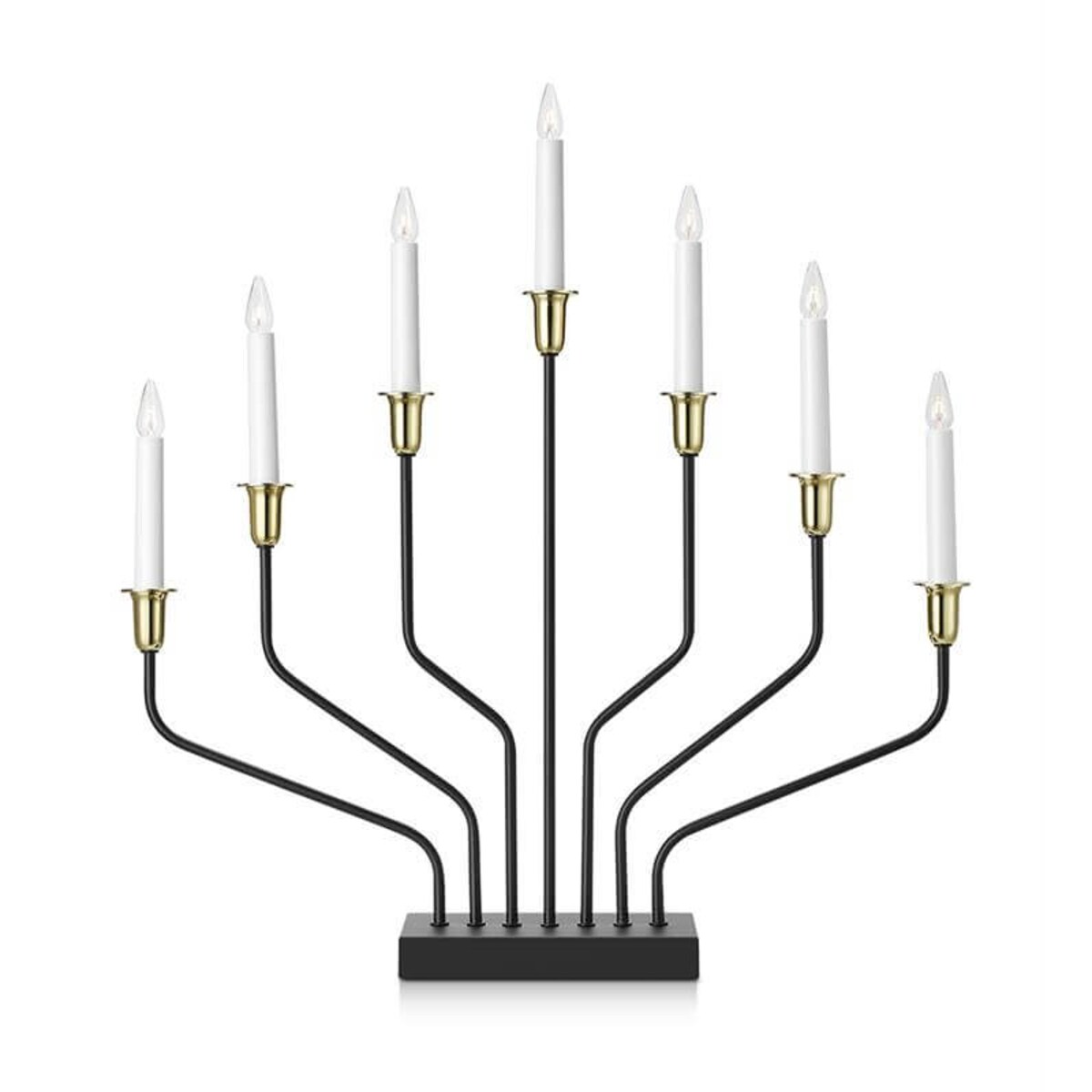 Stołowy świecznik 7-płomienny Brosa świąteczny czarny mosiądz