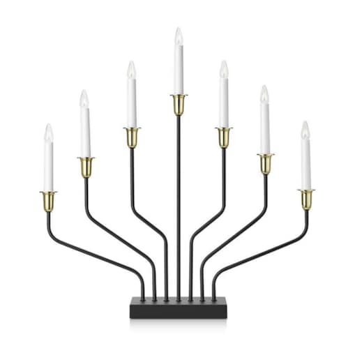Stołowy świecznik 7-płomienny Brosa świąteczny czarny mosiądz