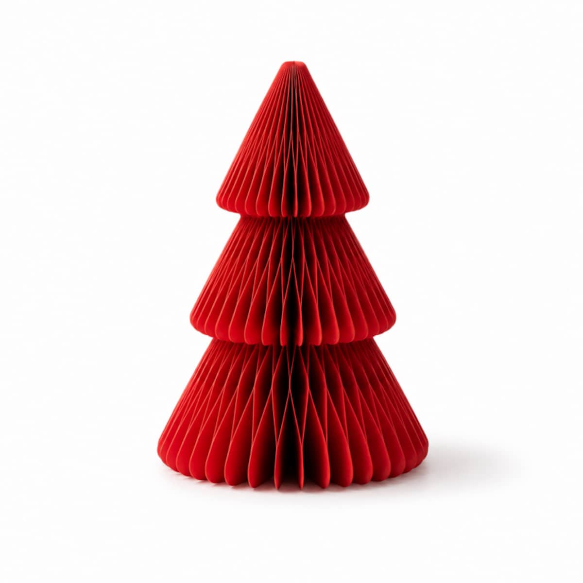 Papierowa dekoracja choinka Bożonarodzeniowa składana, czerwona 30cm WOZ64