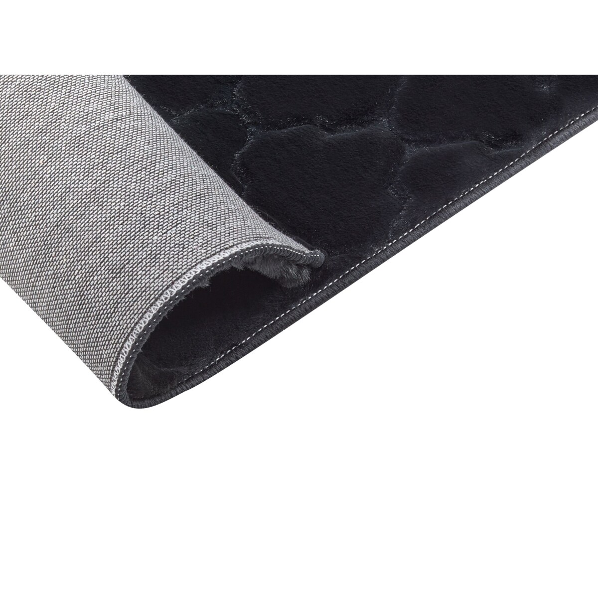 Dywan sztuczne futro królika 80 x 150 cm czarny GHARO