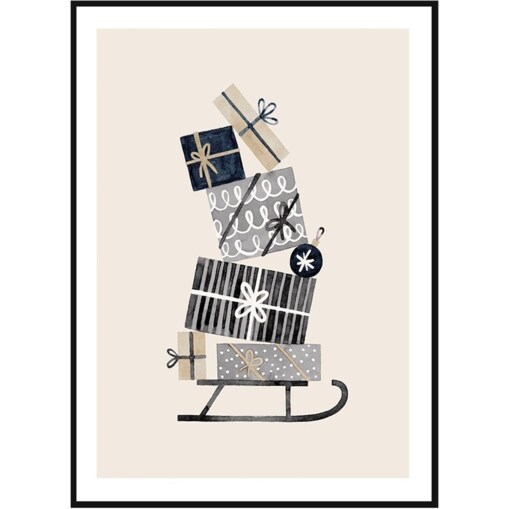 Poster Story, Plakat, Obraz - Sanki z Prezentami, wymiary 70 x 100 cm