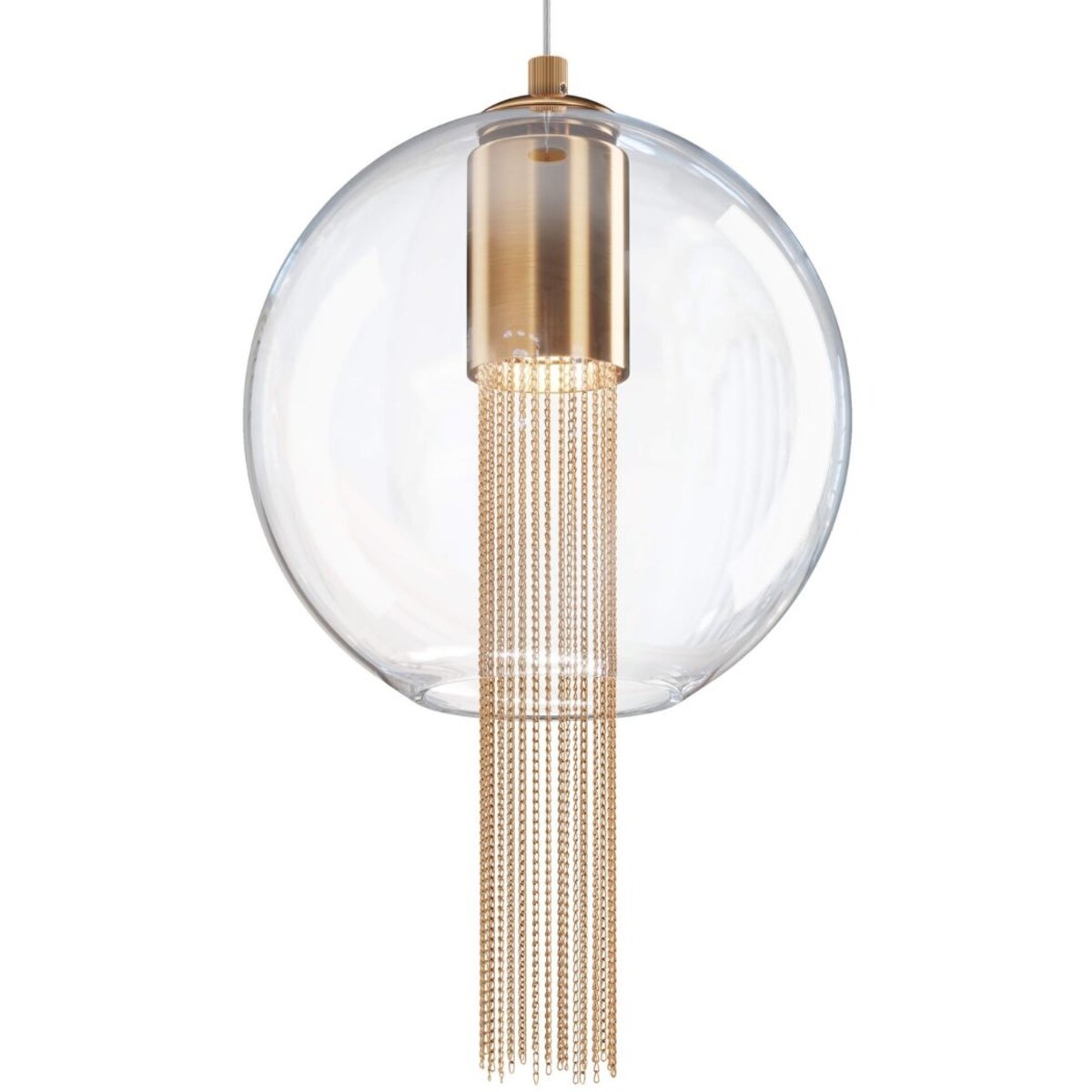 Lampa salonowa wisząca Flusso P095PL-01BZ1 ball przeźroczysta