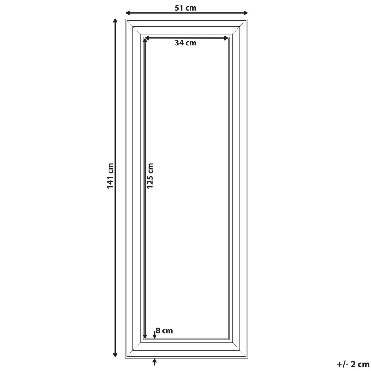 Lustro ścienne AURILLAC 51 cm 141 cm Złoty
