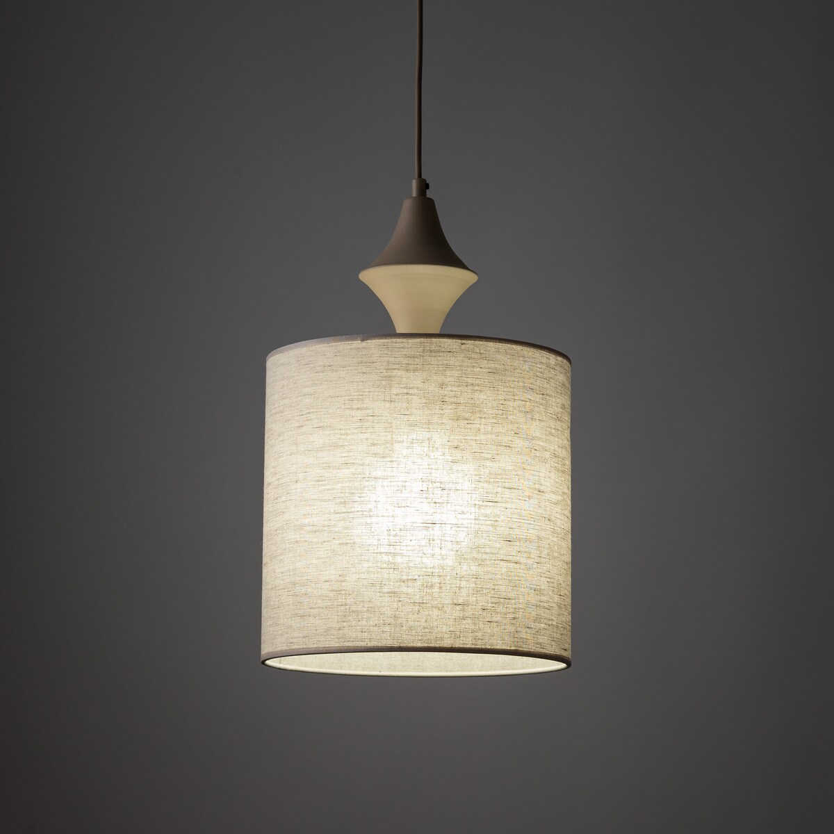 Lampa wisząca TK Lighting AMURA SABIA 11437 beżowa lniana E27 regulowana wysokość 25 cm