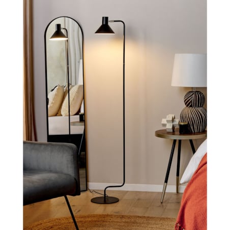 Lampa podłogowa regulowana metalowa czarna RIMAVA