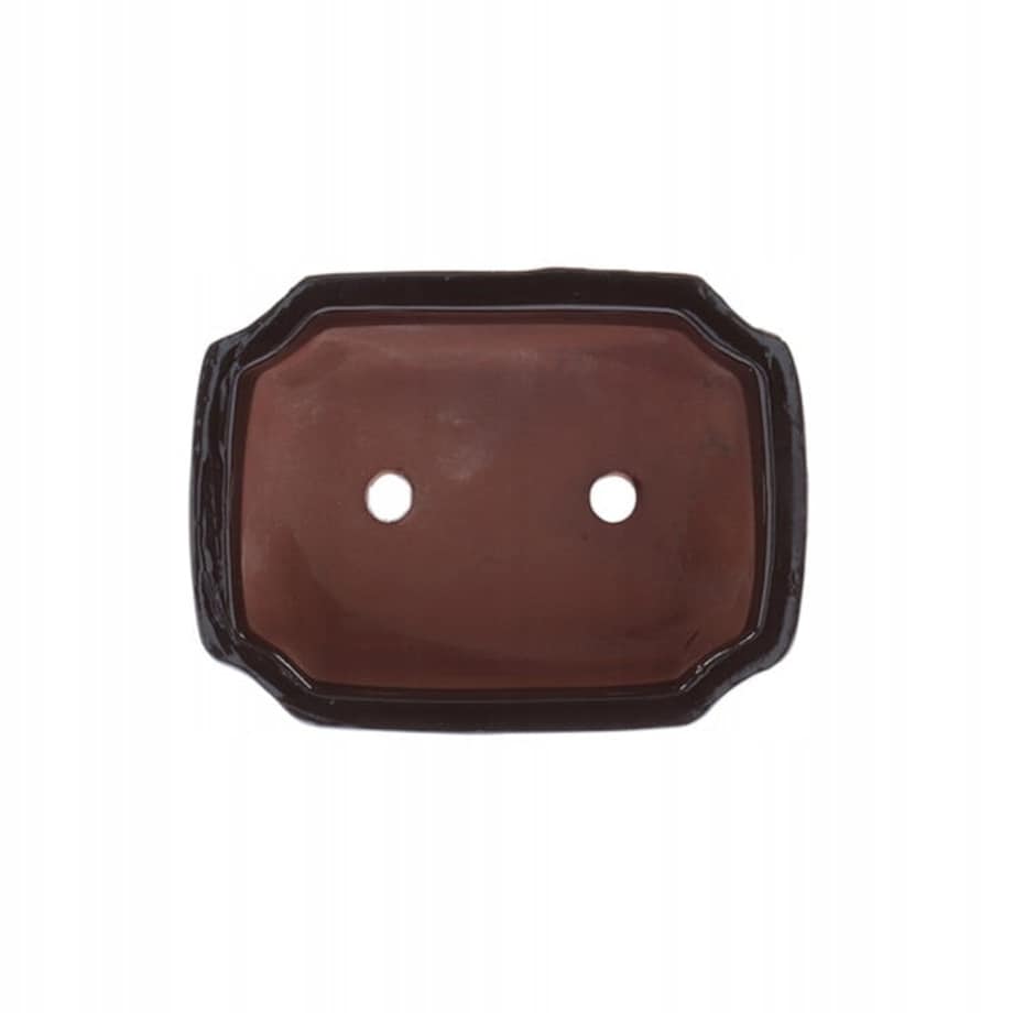 Doniczka Bonsai prostokątna S ceramiczna brązowa komplet