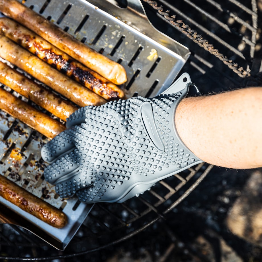 Rękawica kuchenna silikonowa szara uchwyt do gorących naczyń KINGHOFF