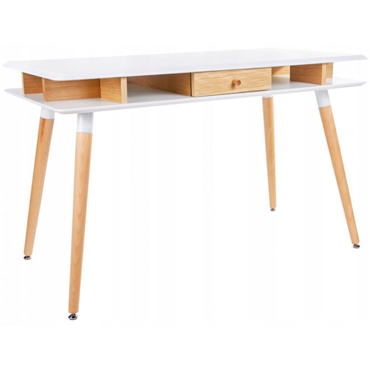 Skandynawskie biurko Modus LL-093 King Home z szufladą dębowe białe