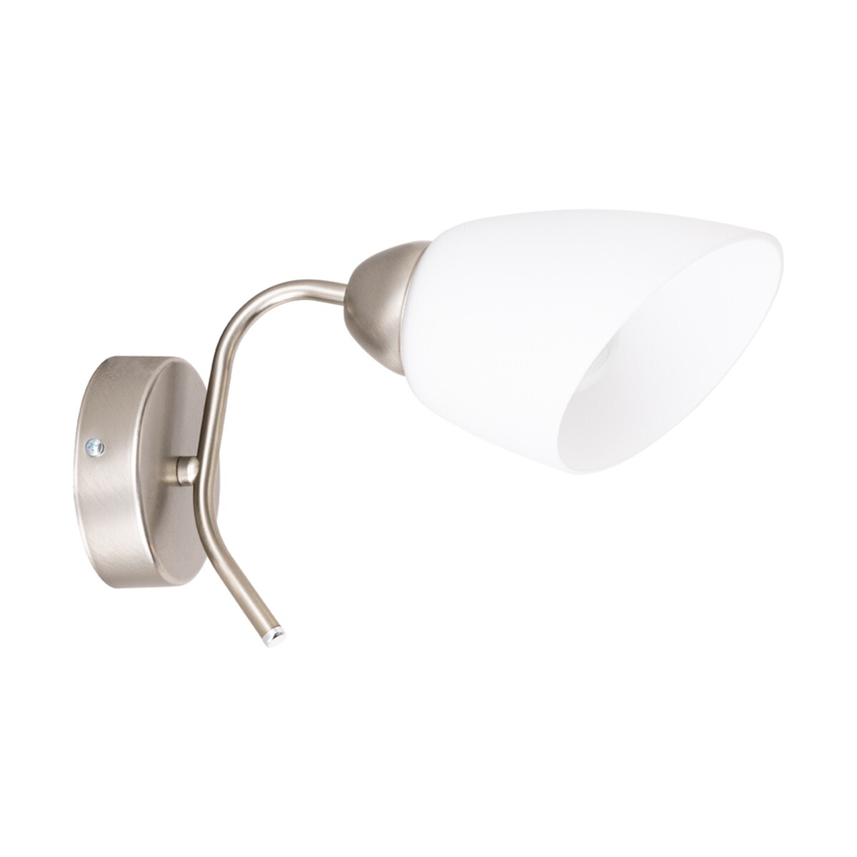 Kinkiet BRITOP Lighting 1xE27 Max.60W Klasyczne Połączenie Satyny z Białym Kloszem, Polski Producent, 1 szt.