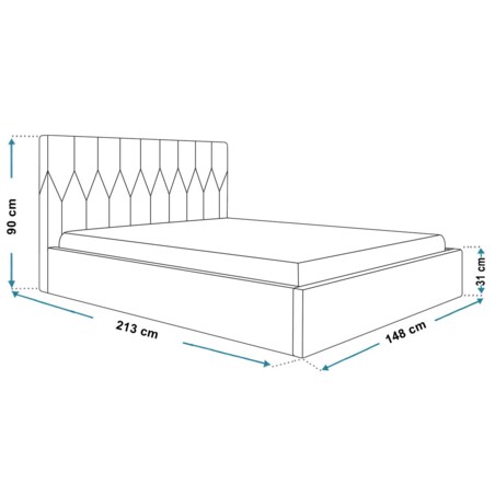 Łóżko 140x200 OLDO 9 tapicerowane, z pojemnikiem, tkanina Jasmine 24-beżowy