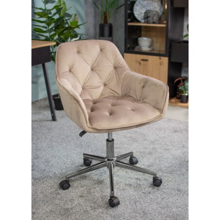 Fotel LARGO beżowy na srebrnej stopie