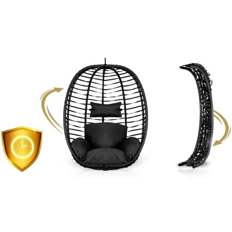 Fotel ogrodowy wiszący huśtawka kosz składany Sofotel Toskana czarny