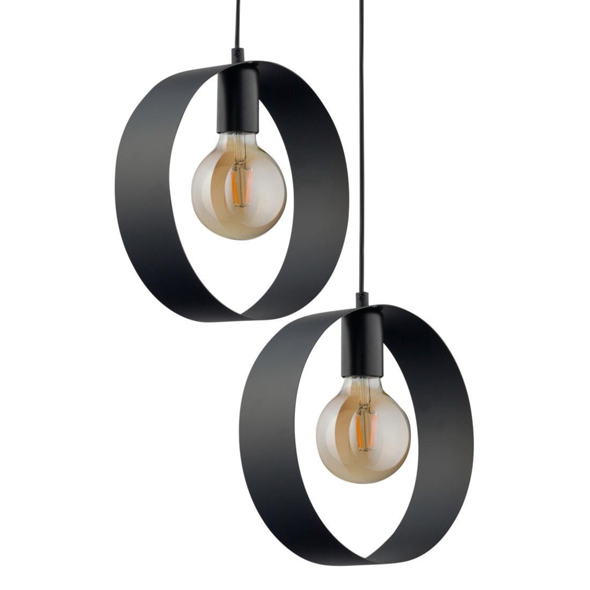 Czarny zwis metalowy HOOP 32281 Sigma 2-punktowy do sypialni