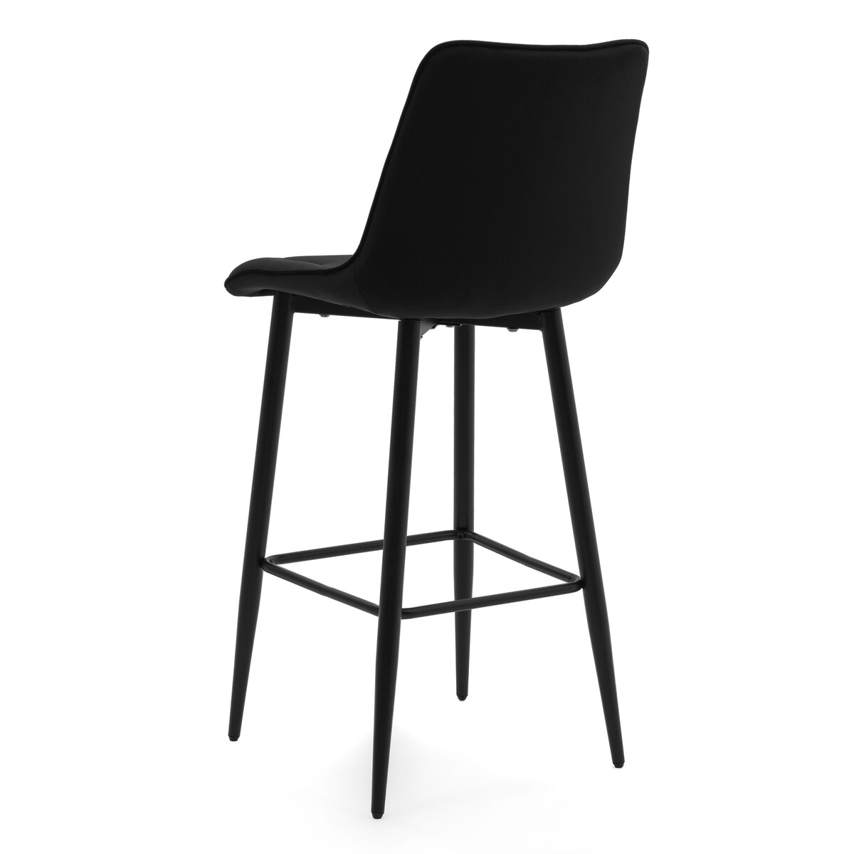 Hoker tapicerowany barowy welurowy CHIC czarny do salonu jadalni