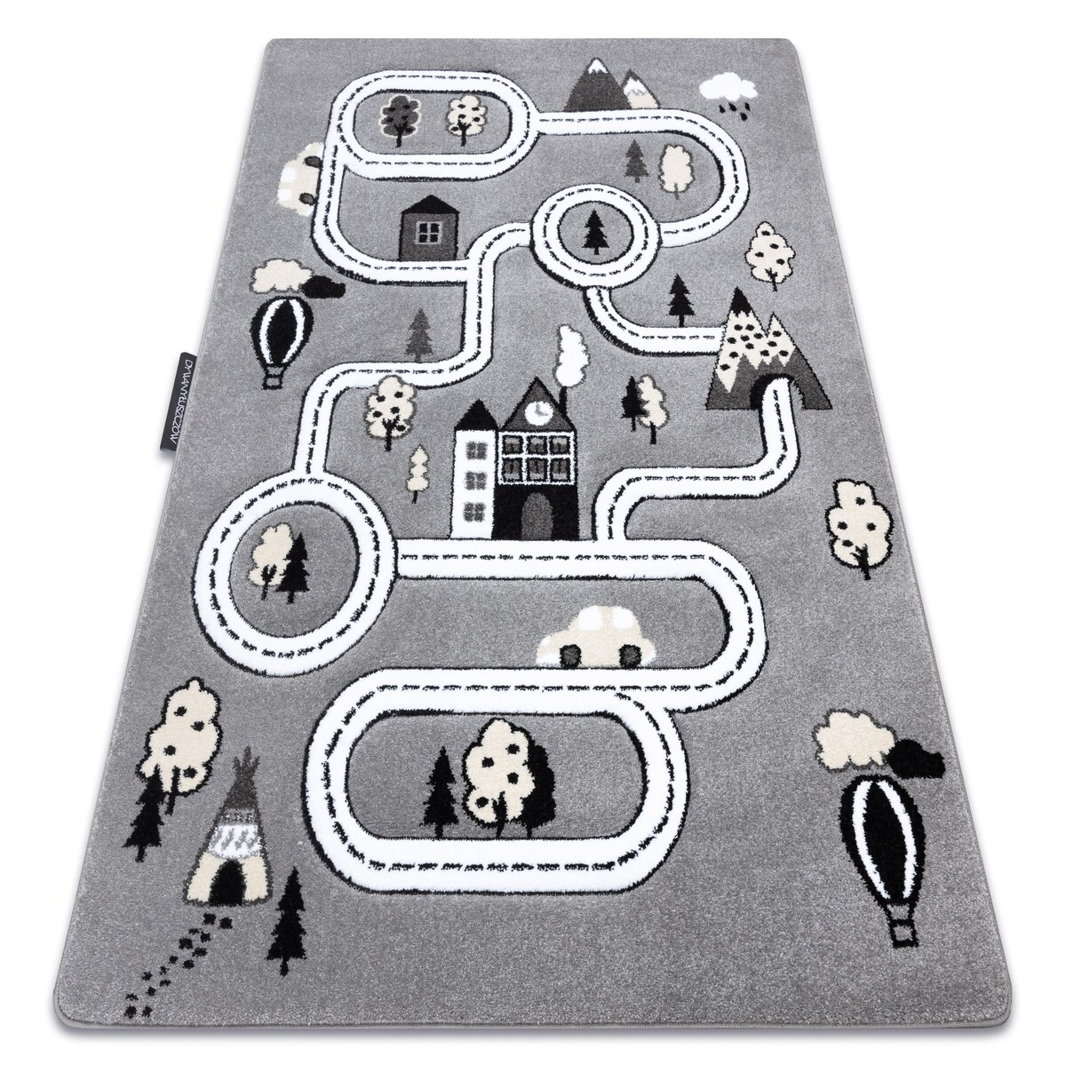 Dywan PETIT TOWN MIASTO ULICE szary 120x170 cm