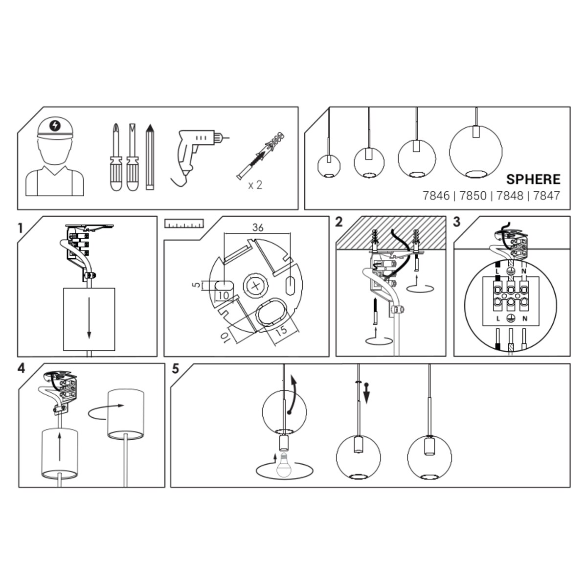 Lampa sufitowa 7848 SPHERE M Transparentny Nowodvorski