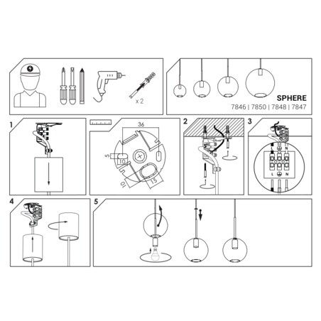 Lampa sufitowa 7848 SPHERE M Transparentny Nowodvorski