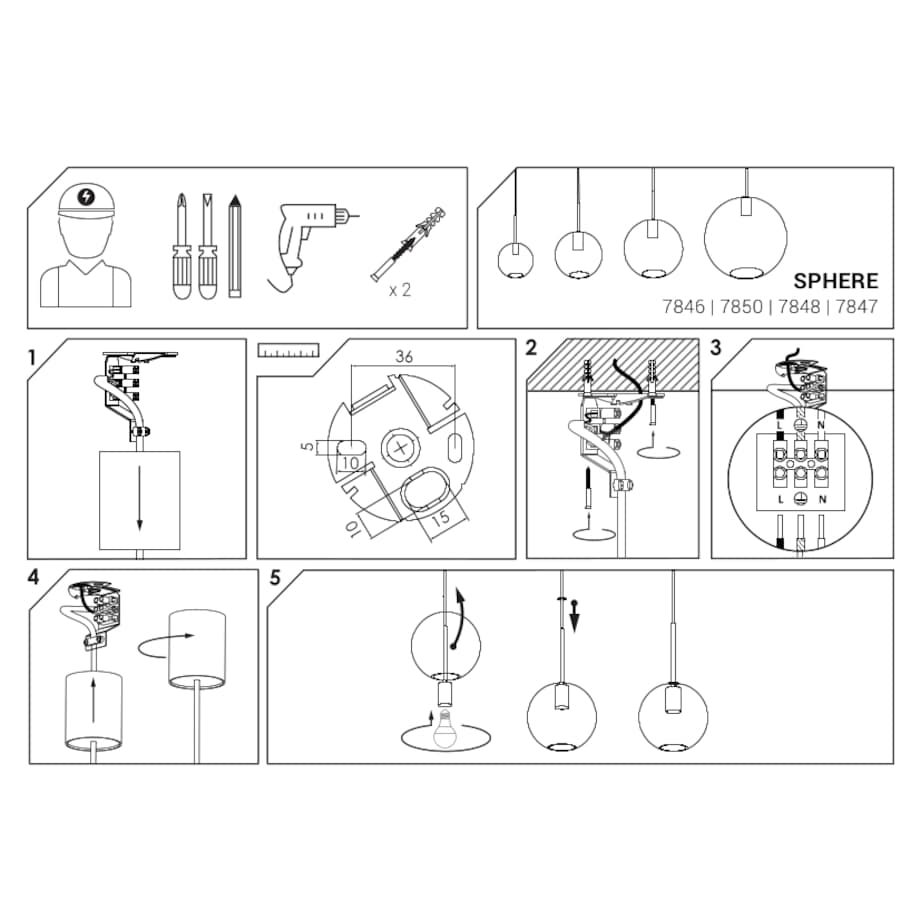 Lampa sufitowa 7848 SPHERE M Transparentny Nowodvorski