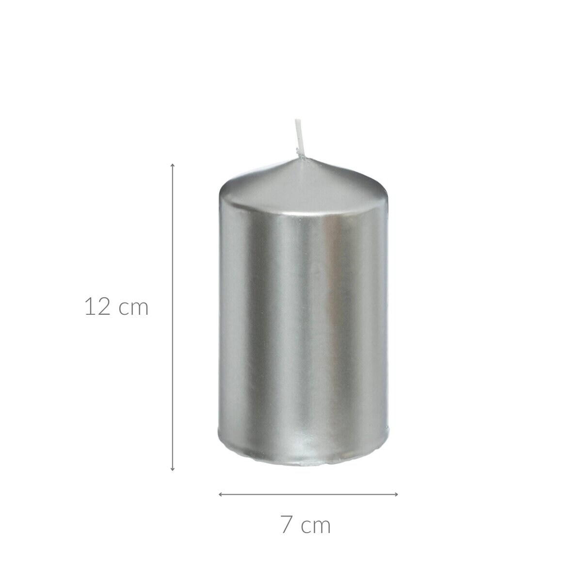 Świeca walec, błyszcząca, 12 cm