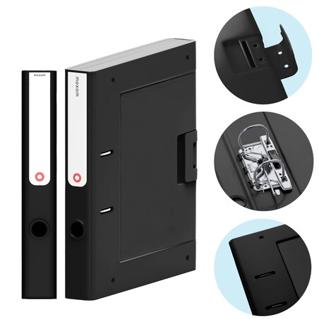 Segregator A4 Na Dokumenty Stojący 5 Cm Wąski Plastikowy Nowoczesny Czarny