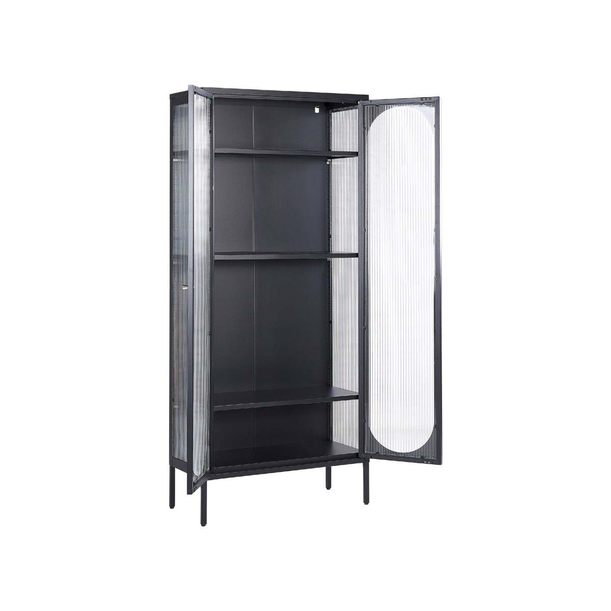 Witryna dwudrzwiowa metalowa czarna FOXTON