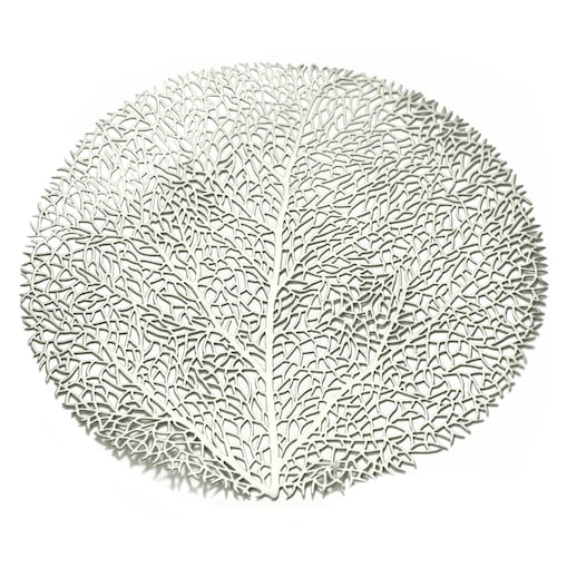 Podkładka Ażurowa Na Stół Mata Stołowa Pod Talerz Ozdoba 38 Cm Drzewo Pvc Srebrna