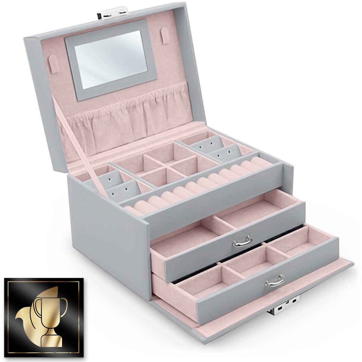 Pudełko szkatułka na biżuterię szare Massido