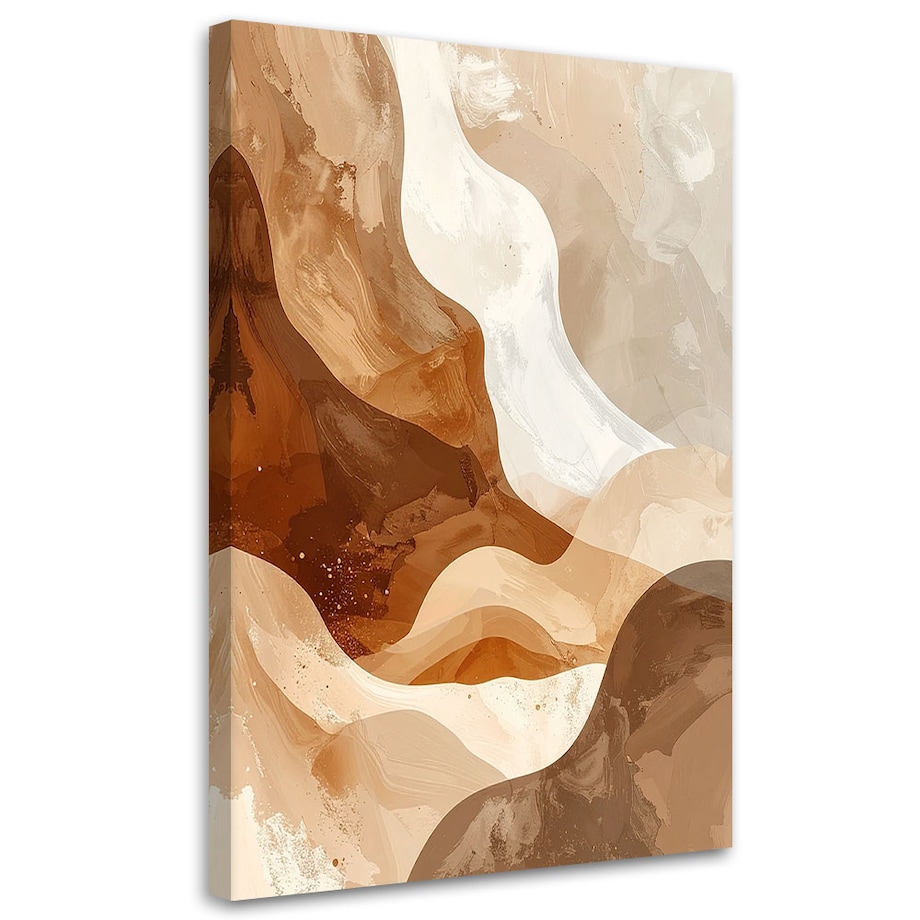 Obraz do salonu sypialni biura hotelu spa, Abstrakcja styl boho w beżowych kolorach 70x100 cm