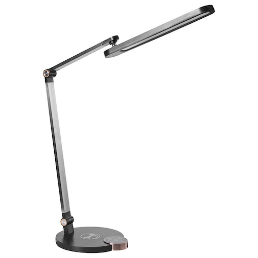 Lampa biurkowa LED CAROY Z ładowarką indukcyjną Czarny