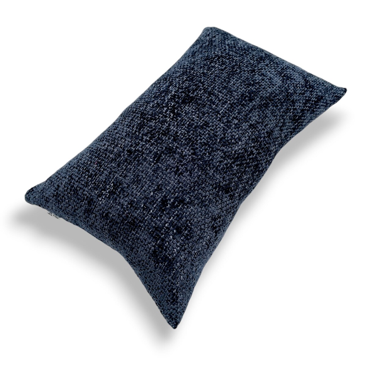 Granatowa poduszka dekoracyjna z tkaniny szenilowej 55x35 Cyntia