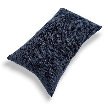 Granatowa poduszka dekoracyjna z tkaniny szenilowej 55x35 Cyntia