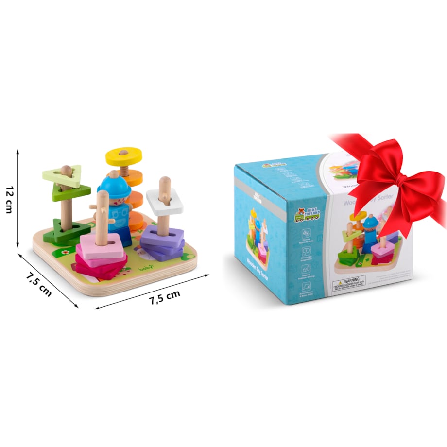 Drewniany sorter układanka edukacyjna dla dzieci Ricokids