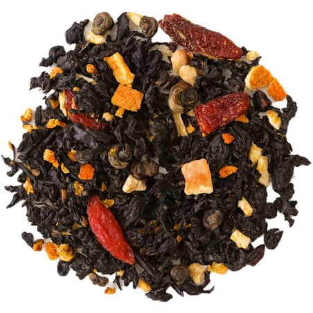 Herbata czarna ŹRÓDŁO MŁODOŚCI owoce goji papaja skórka pomarańczy 150g - herbata liściasta sypana mieszanka napar susz