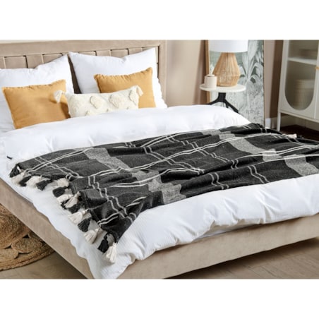 Koc bawełniany 130 x 170 cm czarny KULAC