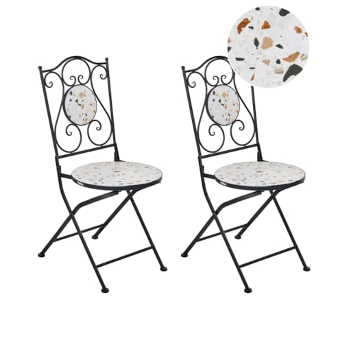 Zestaw 2 krzeseł ogrodowych ARTENA Składane Metal Czarny