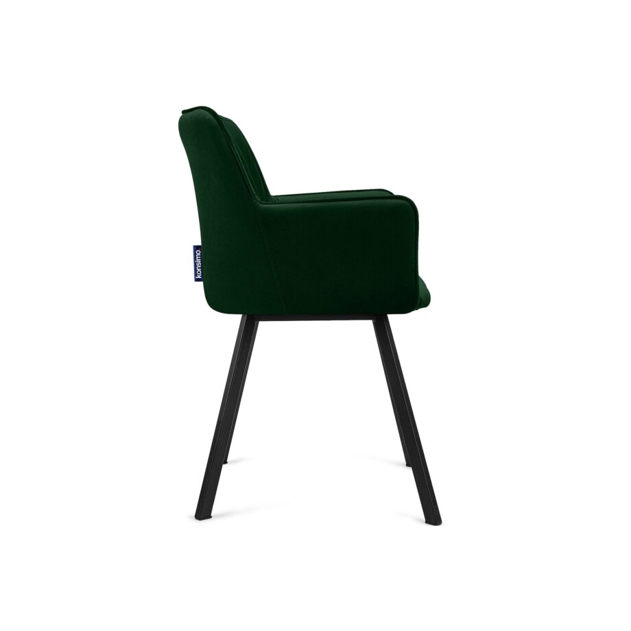 KONSIMO PYRUS welurowe krzesło  ciemnozielone