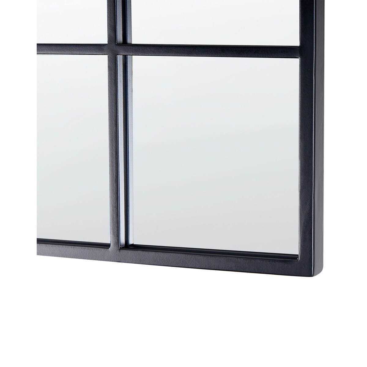Metalowe lustro ścienne okno 40 x 120 cm czarne BROUAGE