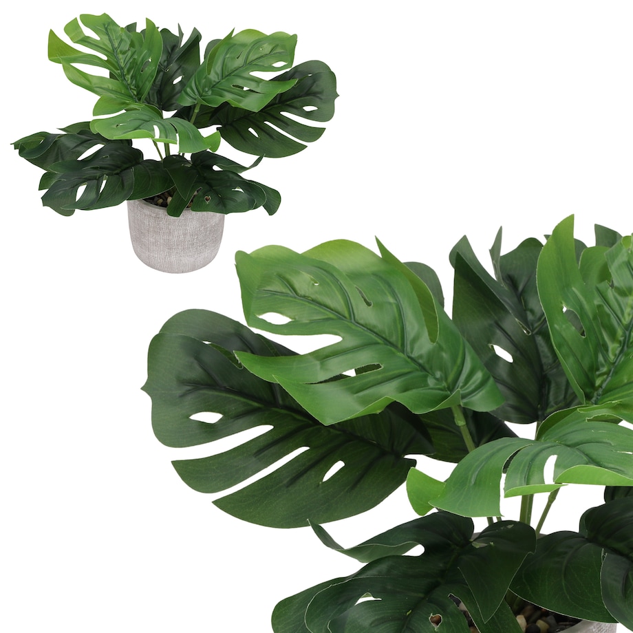 Sztuczny kwiat JAK ŻYWY do wazonu MONSTERA dekoracja roślina ZIELONA