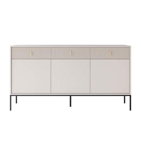 Komoda MIDNIGHT 3D3S z trzema szufladami na stelażu, kaszmir