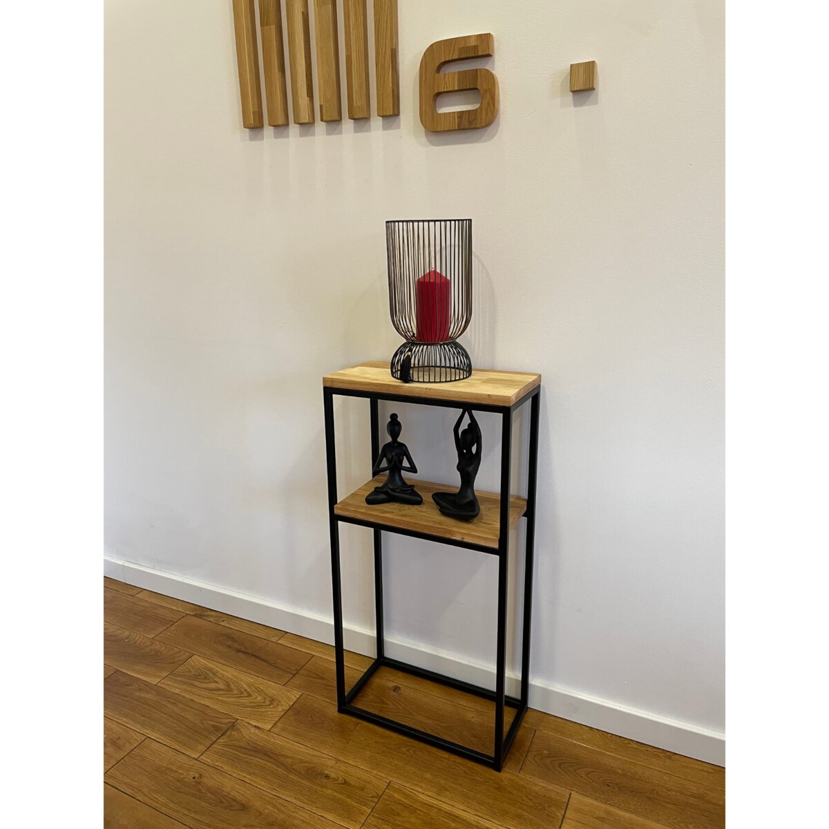 Konsola meblowa czarna 40x80x20cm podwójna