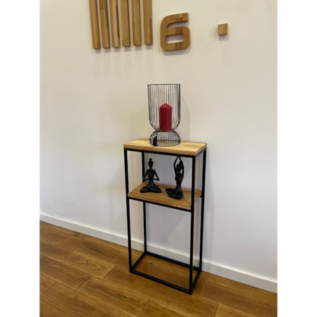 Konsola meblowa czarna 40x80x20cm podwójna