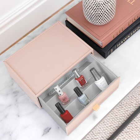 Organizer na lakiery do paznokci Stackers classic różowy z szufladą