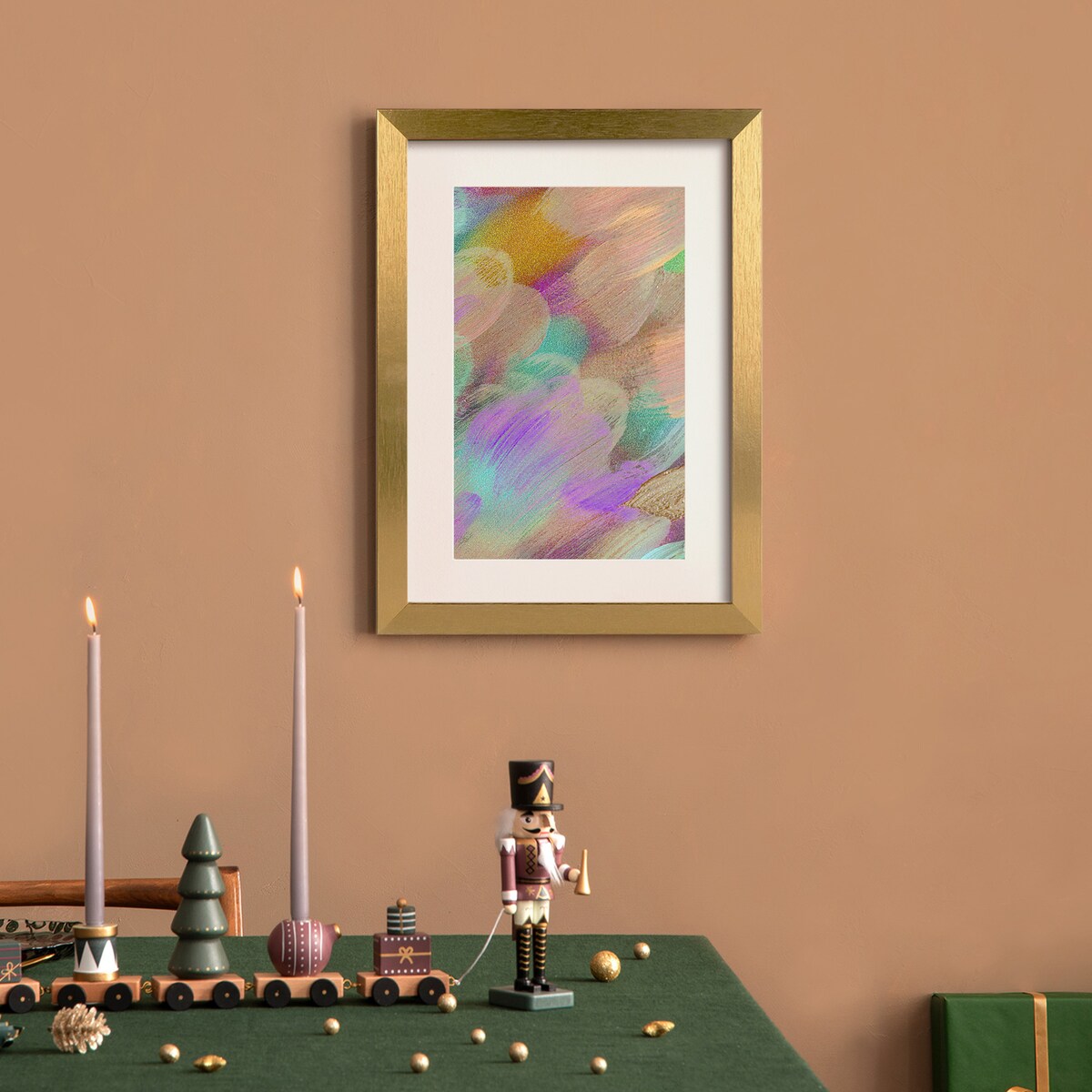 Ramka na zdjęcia 21x29,7 cm złota rama MDF z plexi do postawienia powieszenia klasyczna ramka