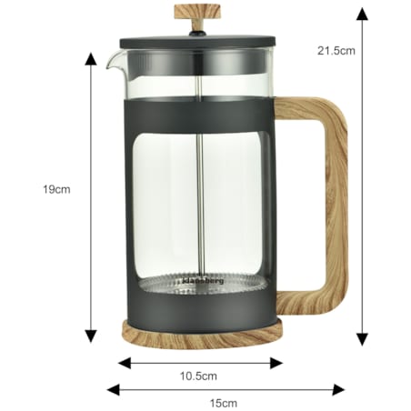Zaparzacz do kawy herbaty 1.0L French Press drewniany uchwyt KLAUSBERG