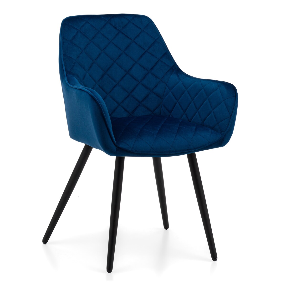 Krzesło tapicerowane COLIN aksamit velvet welur do salonu jadalni granatowy