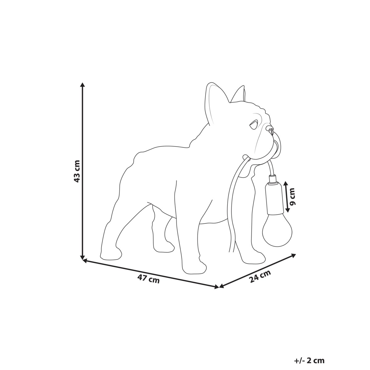 Lampa stołowa Pies BAXTER Czarny