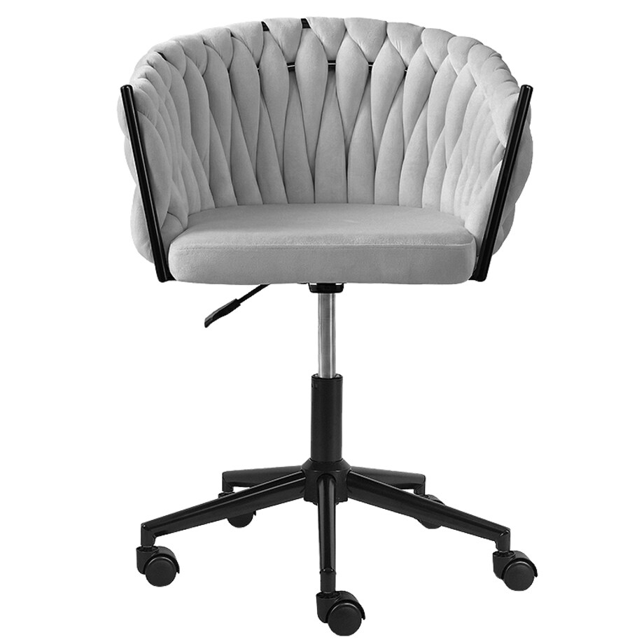 Fotel biurowy obrotowy krzesło biurowe wygodne do biurka regulowany szare