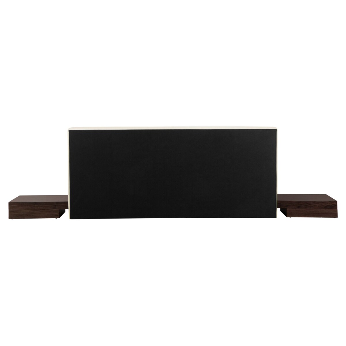 Łóżko ze stolikami nocnymi 160 x 200 cm ciemne drewno ZEN